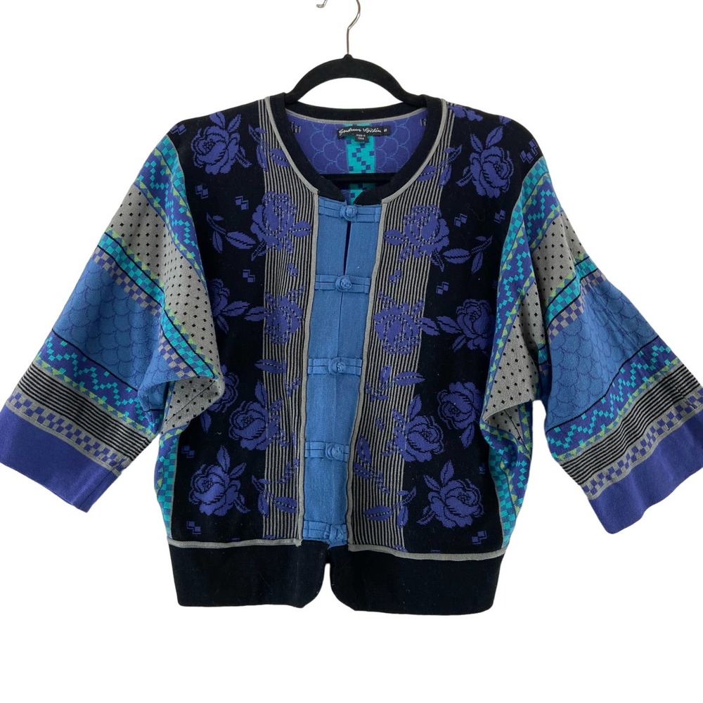 Gudrun Sjoden Blue Cotton Cardigan Size Small